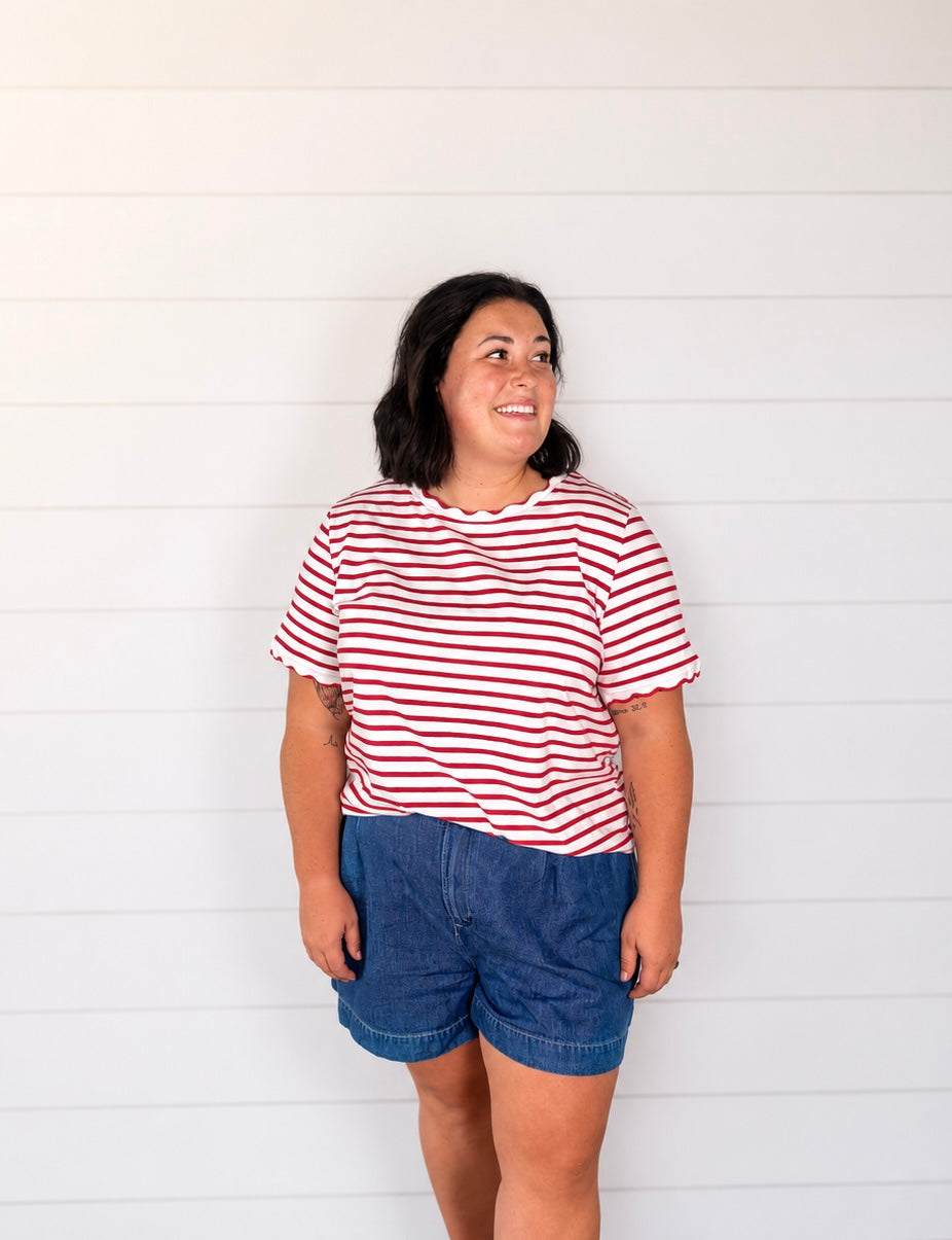 American Honey Scalloped Top