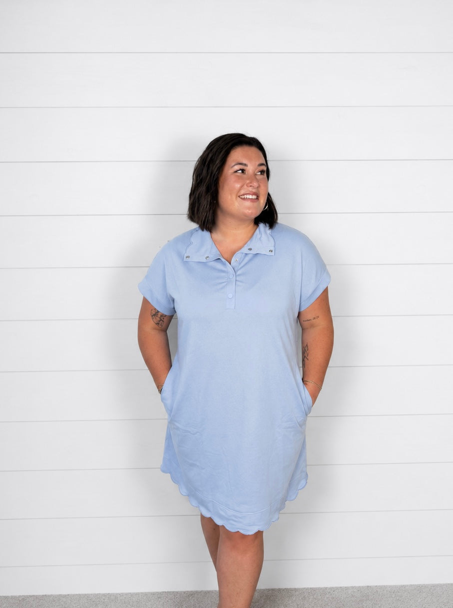 Out of the Blue Scalloped Dress