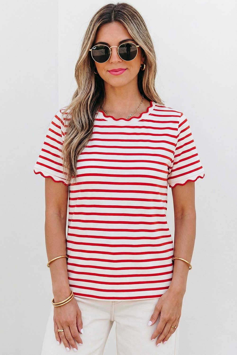 American Honey Scalloped Top