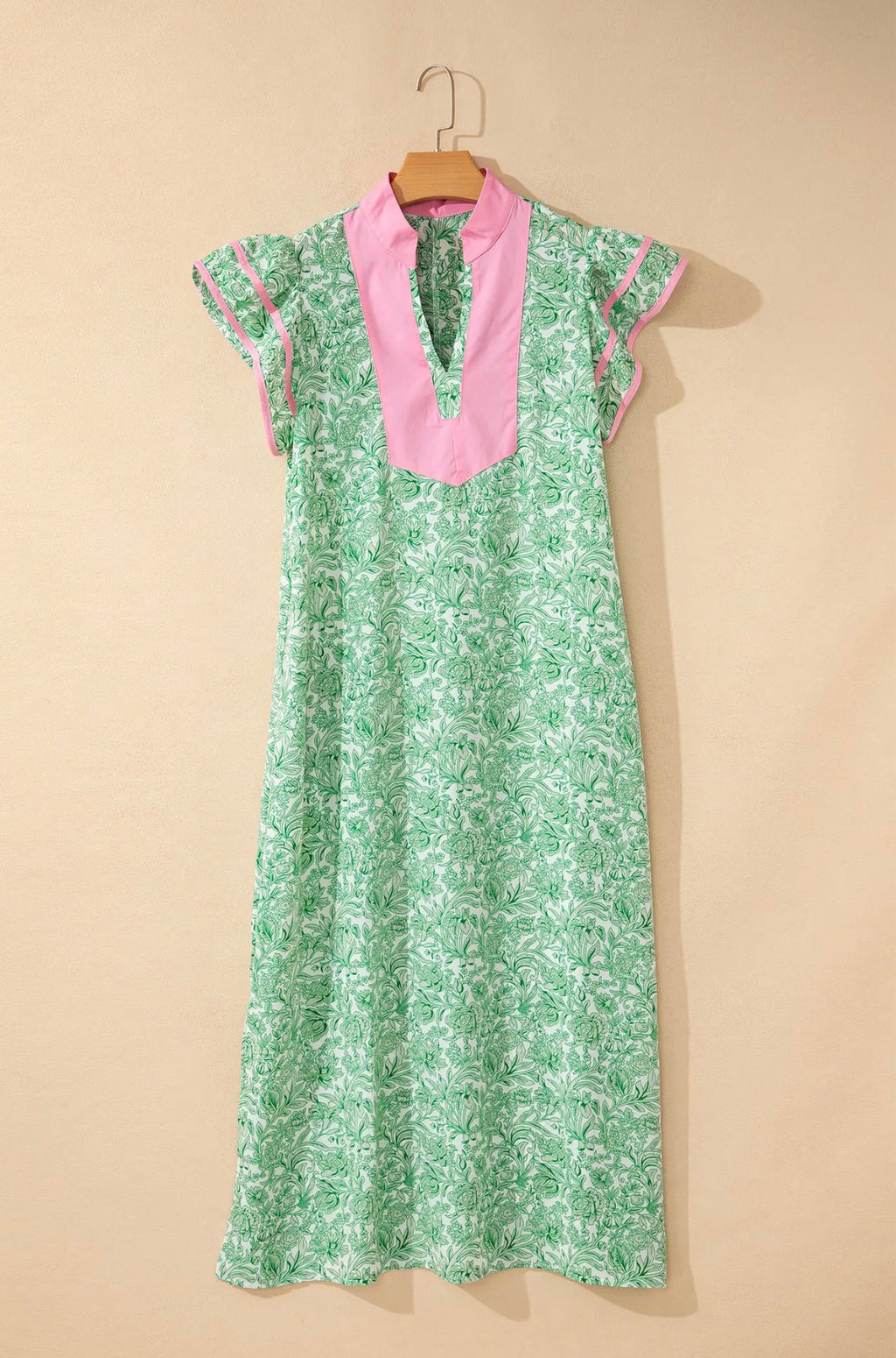 Pink & Green Floral Midi
