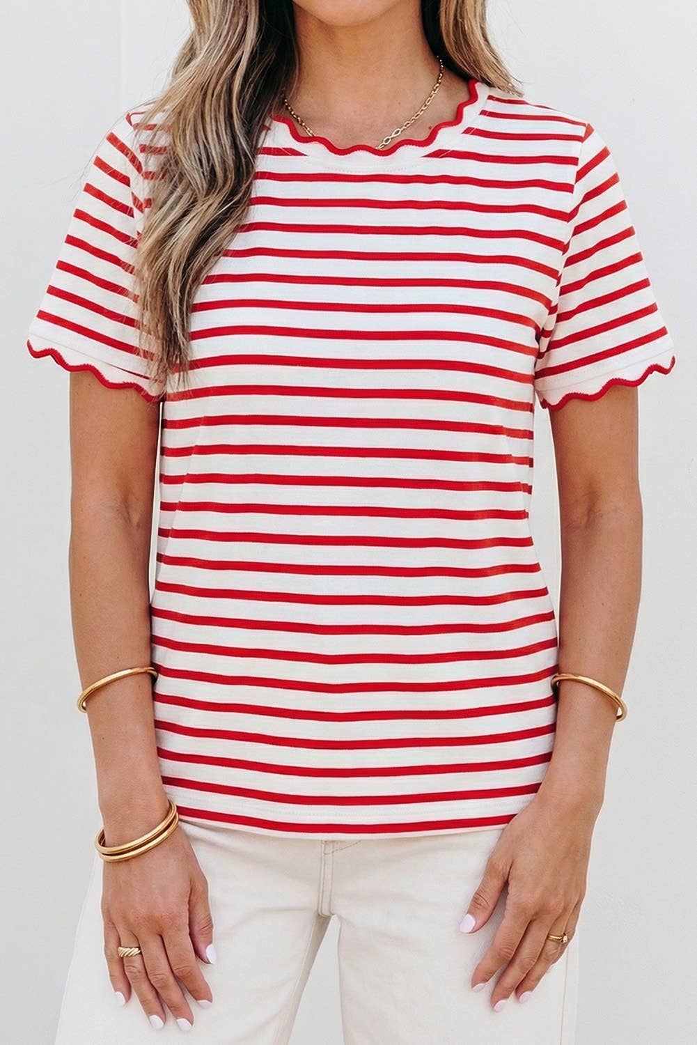 American Honey Scalloped Top